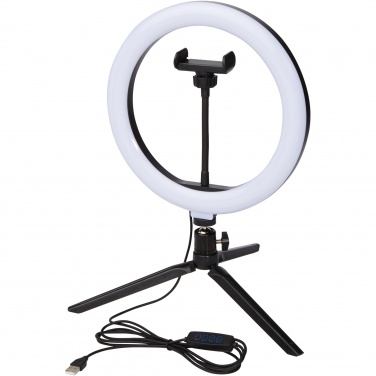 Logotrade promotional product image of: Studio ring light for selfies and vlogging with phone holder and tripod